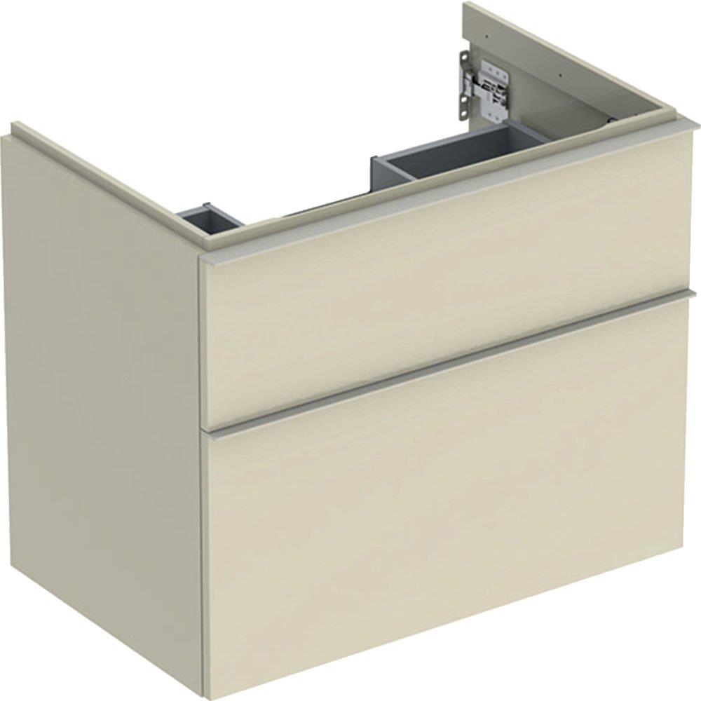 Geberit iCon Base Cabinet Sand-Grey High-Gloss Lacquered 740x476mm 2 Drawers