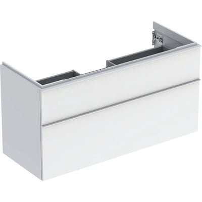 Geberit iCon base cabinet white high gloss - 615mm lacquered, 1185mm, 2 drawers, with grip