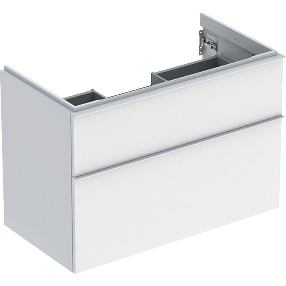 Geberit iCon Base Cabinet White High-Gloss Lacquered 888mm 2 Drawers with Grip