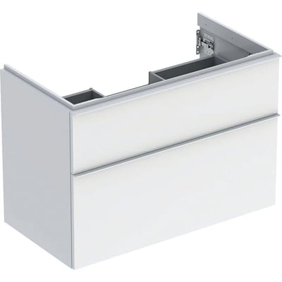 Geberit iCon Base Cabinet White High-Gloss Lacquered 888mm 2 Drawers with Grip