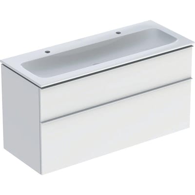 Geberit iCon Vanity Package 1200 x 630 x 480 mm, Matte White Lacquered, 2 Drawers