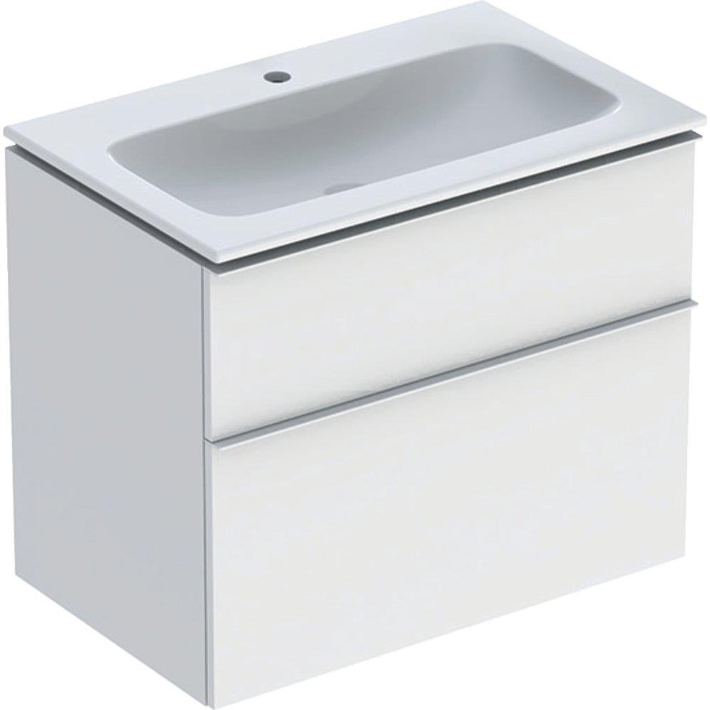 Geberit iCon Furniture Package Lacquered - 750 x 630 x 480mm, Matte White, 2 Drawers