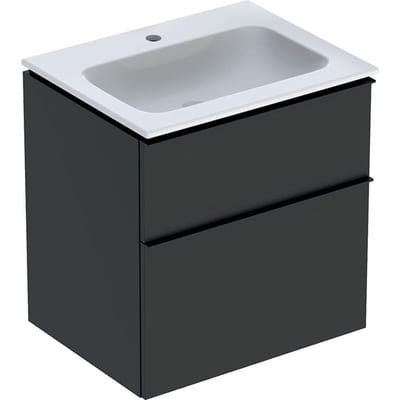 Geberit iCon Furniture Package Lava - 600x630mm, Lacquered, Assembled, 2 Drawers, 1 Basin