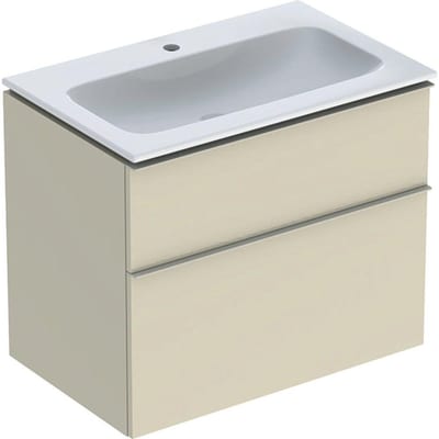 Geberit iCon Furniture Package Sand High-Gloss Lacquered 750mm 2 Drawers 1 Basin