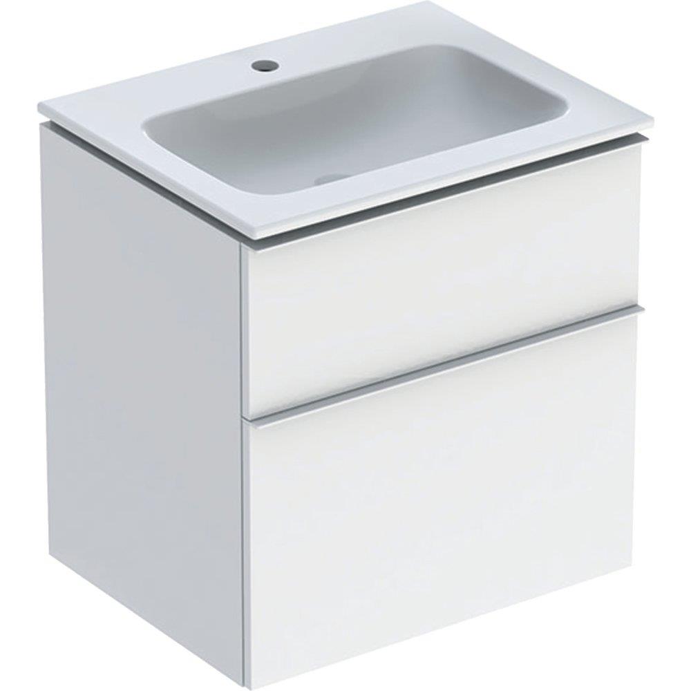 Geberit iCon Furniture Package White High Gloss - 600x630x480mm, Assembled, 2 Drawers