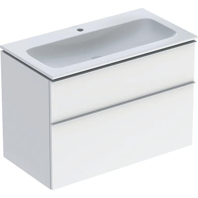 Geberit iCon Furniture Package - white high gloss lacquered, 900mm, assembled, 1 basin