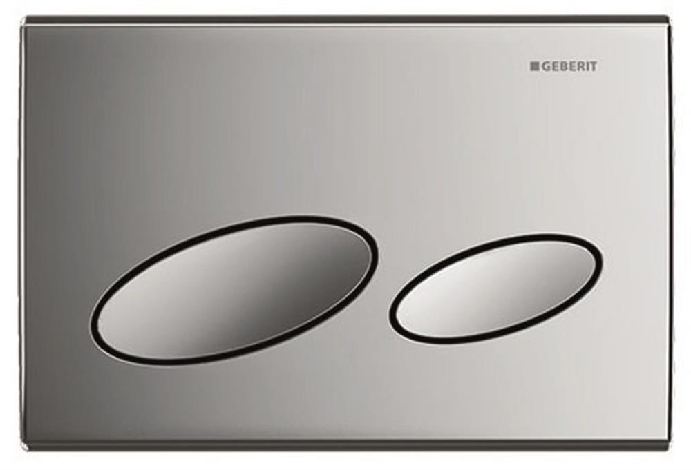 Geberit Kappa 20 Flush Plate - Top/Front, Chrome, Dual-Flush, Mechanical