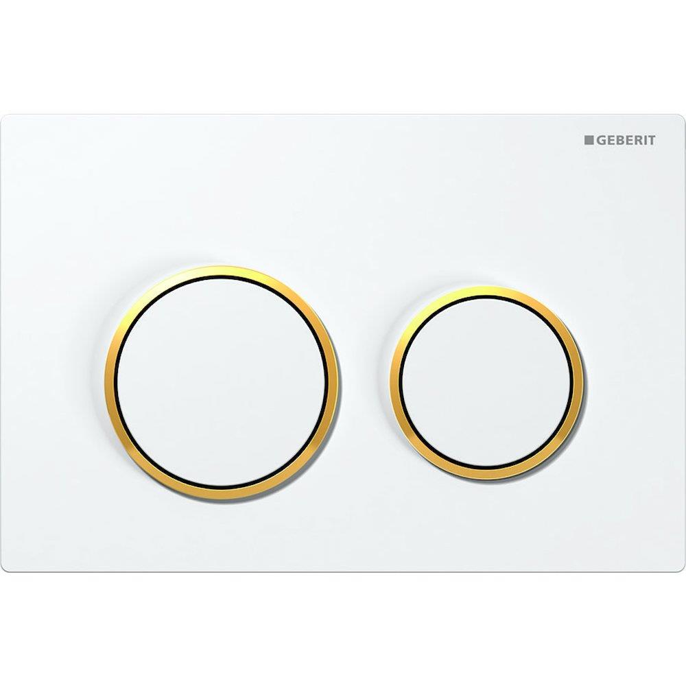 Geberit Kappa 21 Operating Plate - Top/front, gold, white, dual-flush, Mechanical