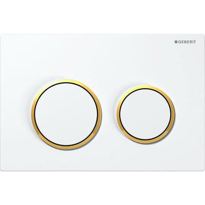 Geberit Kappa 21 Operating Plate - Top/front, gold, white, dual-flush, Mechanical