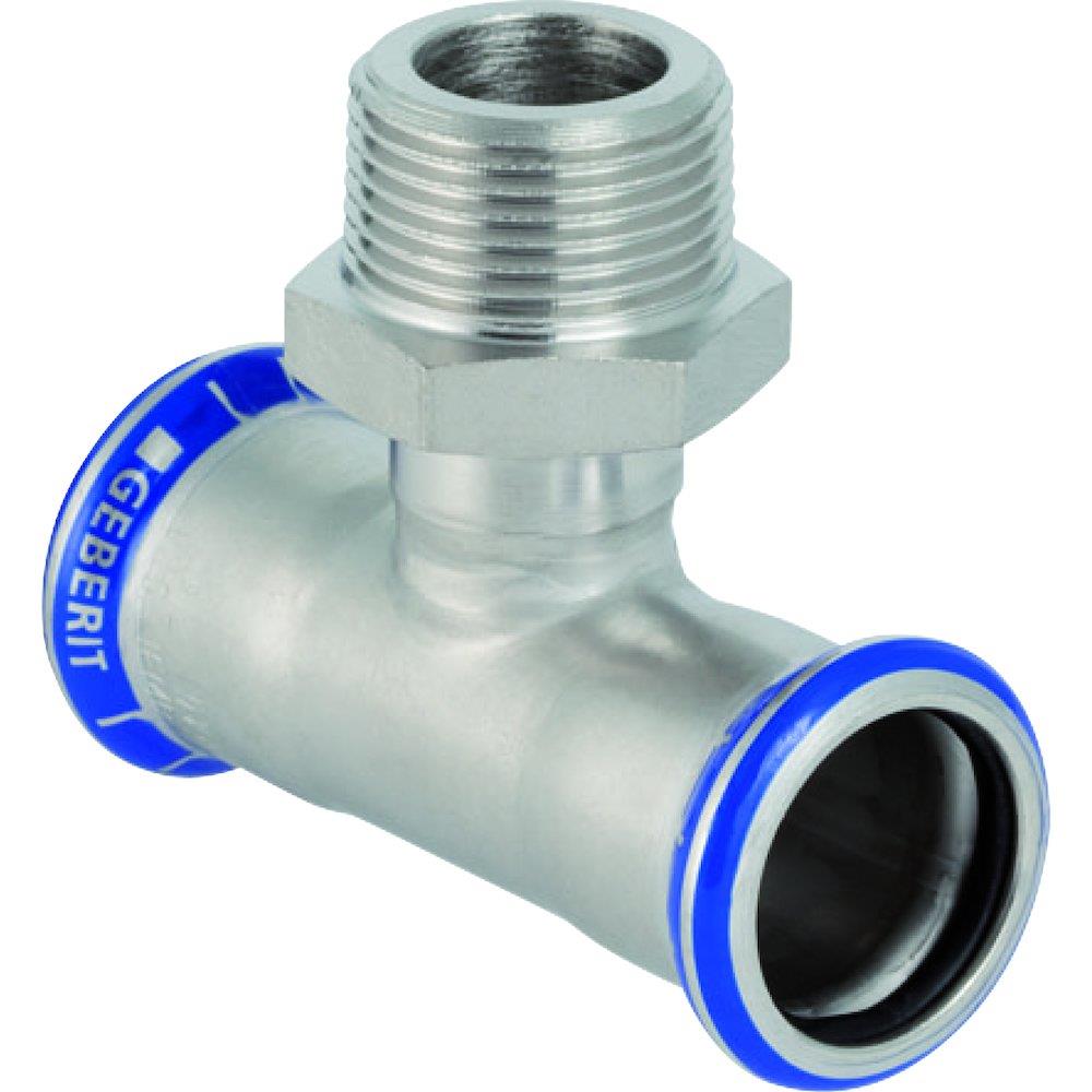 Geberit Mapress T-Piece with external thread - 15mm, 15mm, 1/2", 2PCS, coupling, Nipple