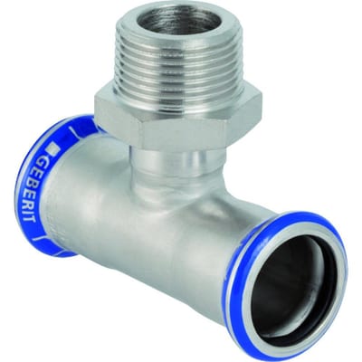 Geberit Mapress T-Piece with external thread - 35mm, 35mm, 1 1/4", 2PCS, coupling, Nipple