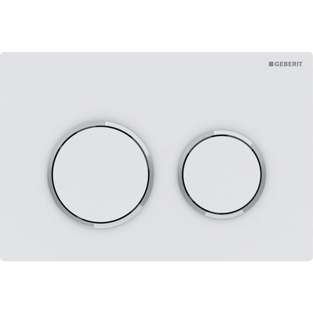 Geberit Omega 20 Dual-Flush Actuator Plate - Matte White / Chrome