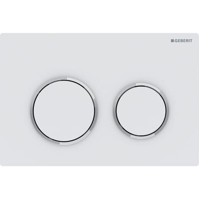 Geberit Omega 20 Dual-Flush Actuator Plate - Matte White / Chrome