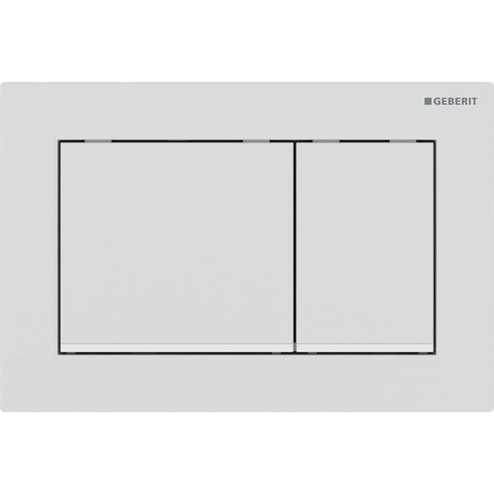 Geberit Omega 20 Flush Plate - Top/Front, Matte White, Dual-Flush, Mechanical