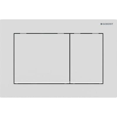 Geberit Omega 20 Flush Plate - Top/Front, Matte White, Dual-Flush, Mechanical