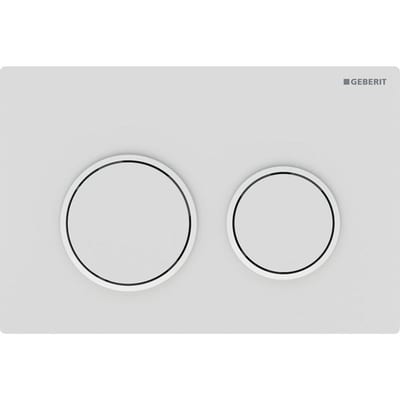 Geberit Omega 20 Dual-Flush Operating Plate - Top/front actuation, matte white