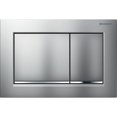 Geberit Omega 20 Flush Actuator Plate - Matte Chrome / Chrome, Dual-Flush, Mechanical