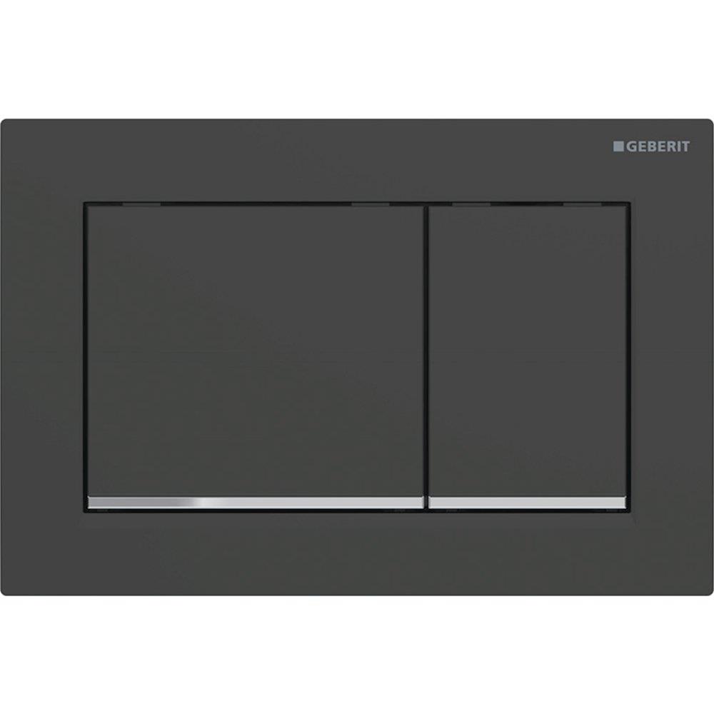 Geberit Omega 20 Top/Front Flush Plate Matte Black/Chrome - Dual-Flush