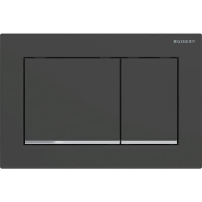 Geberit Omega 20 Top/Front Flush Plate Matte Black/Chrome - Dual-Flush