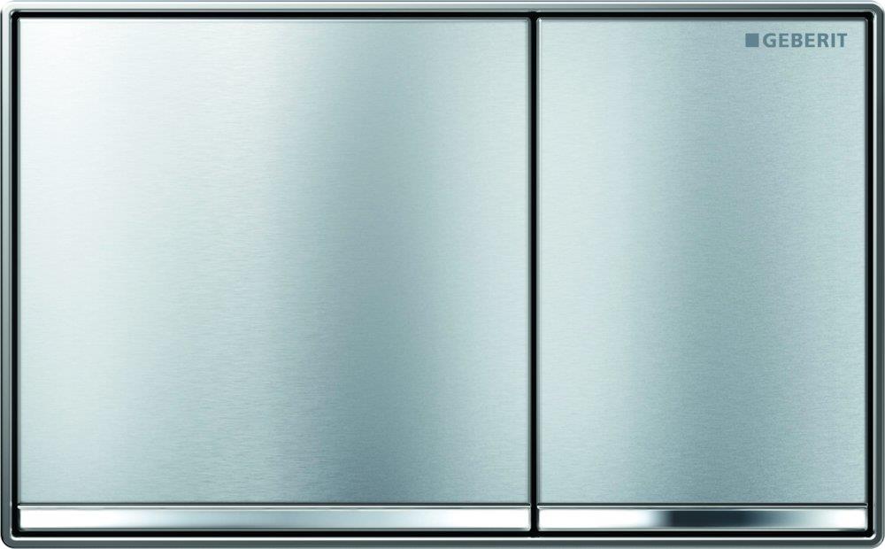 Geberit Omega 60 Operating Plate - Top/Front, Chrome/Matte Chrome, Dual-Flush