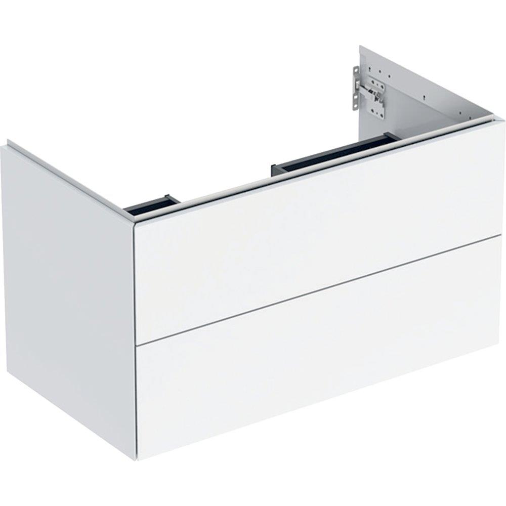 Geberit ONE Base Cabinet - 504mm White, 2 Drawers, Lacquered High-gloss