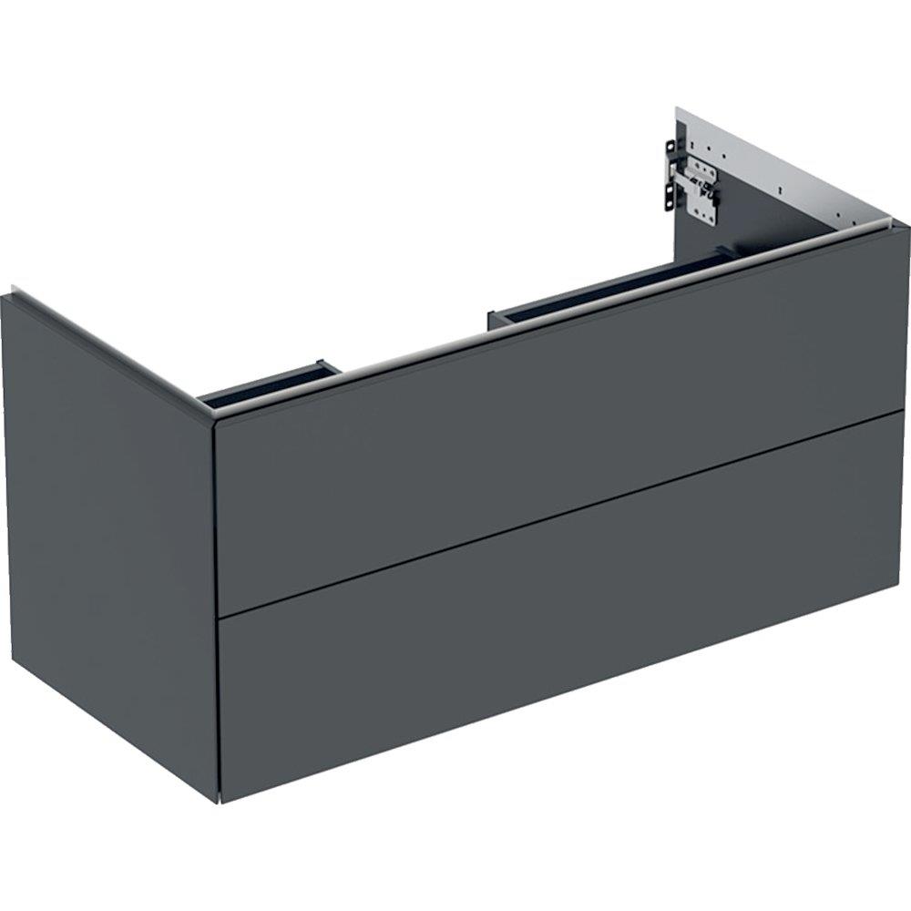 Geberit ONE base cabinet 504x1036x470mm - matte lacquered black, 2 drawers, push-open