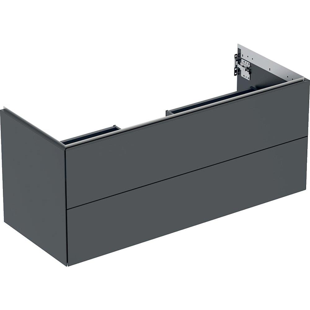 Geberit ONE base cabinet, 504 mm, matt-lacquered, 1184 x 470 mm, black, 2 drawers