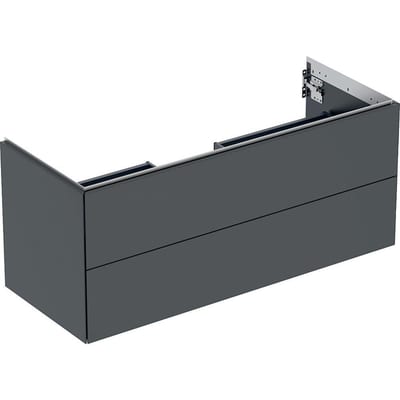 Geberit ONE base cabinet, 504 mm, matt-lacquered, 1184 x 470 mm, black, 2 drawers