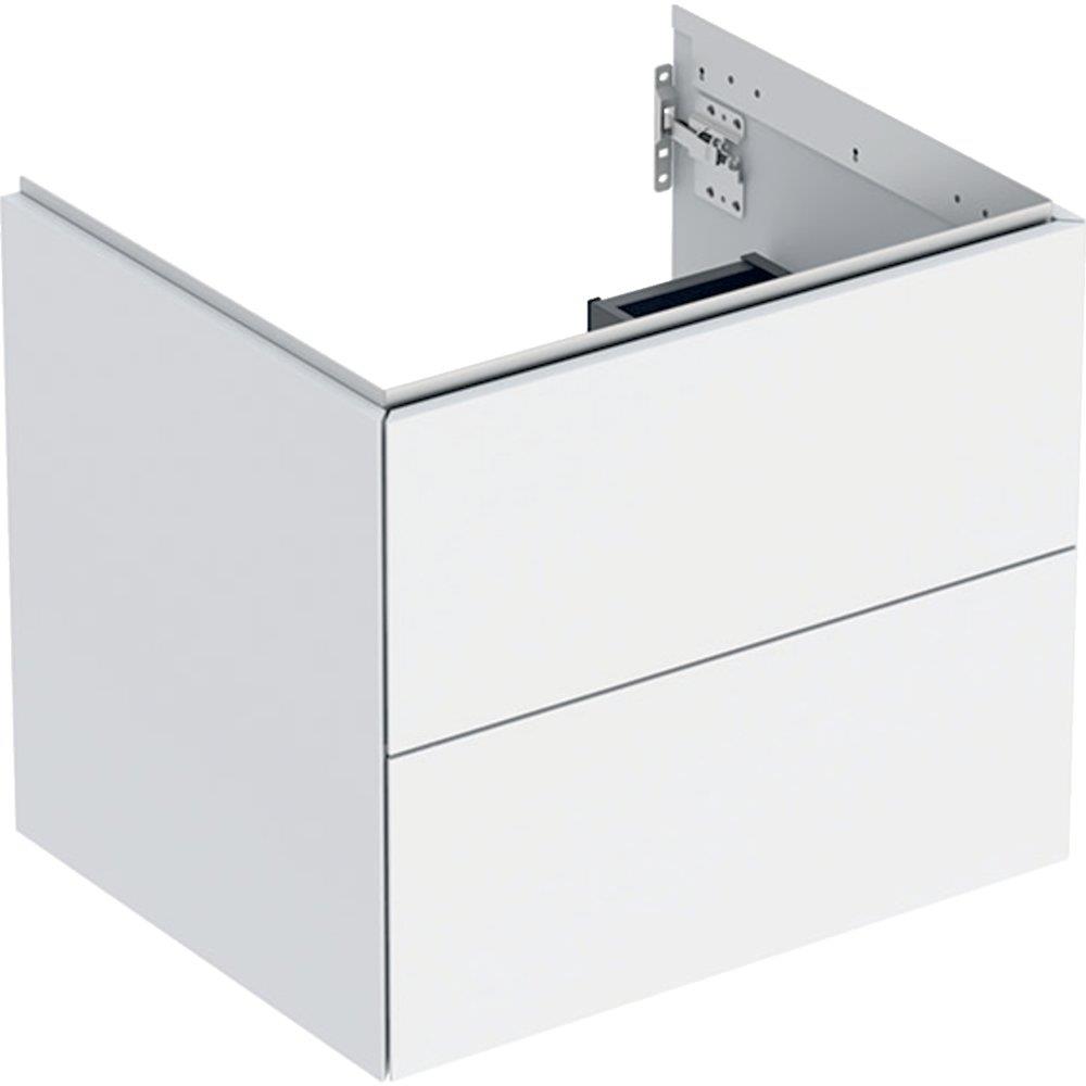 Geberit ONE Base cabinet - 504mm, matt-lacquered, 592x470mm, white, 2 drawers, push-open