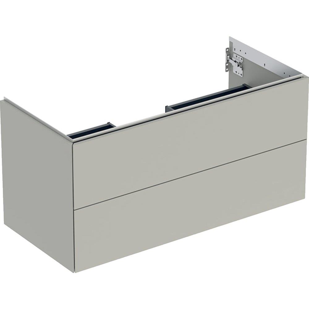 Geberit ONE base cabinet, matt-lacquered greige, 1036 x 470 x 504 mm, 2 drawers