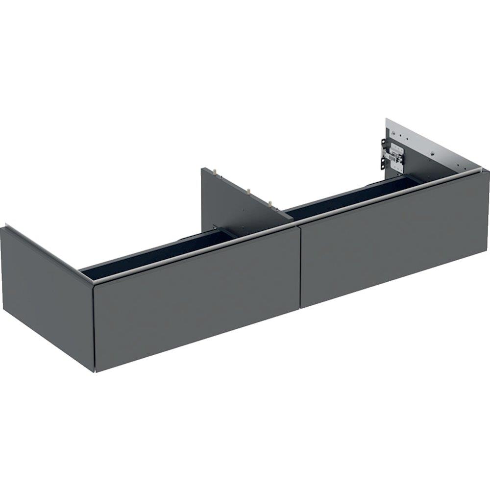 Geberit ONE base cabinet, lava, 266 mm, matt-lacquered, 1332 x 470 mm, black, 2 drawers
