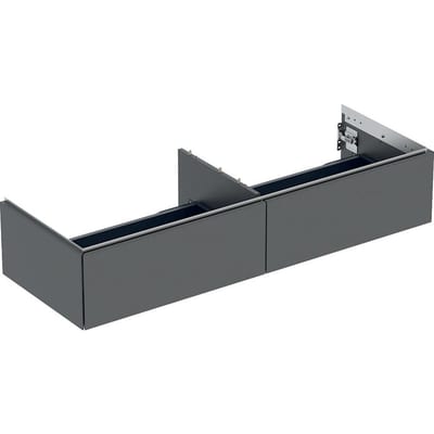 Geberit ONE base cabinet, lava, 266 mm, matt-lacquered, 1332 x 470 mm, black, 2 drawers