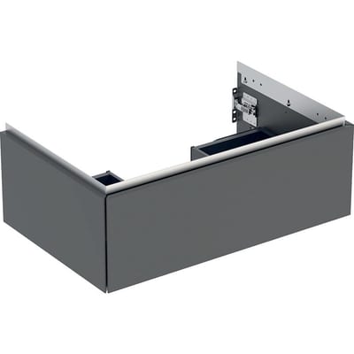 Geberit ONE Base cabinet lava - 266mm, Matt-lacquered, 740mm, 470mm, black, 1 drawer, Only push open
