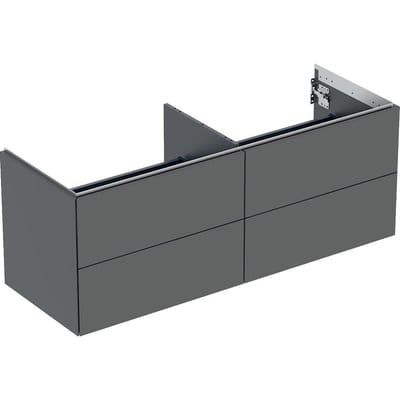 Geberit ONE Base Cabinet Lava Black Matt-Lacquered 1332mm 4 Drawers Push-Open