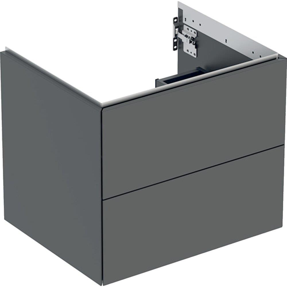 Geberit ONE Base cabinet lava - 504mm, matt-lacquered, 592mm, 470mm, black, 2 drawers, push-open only