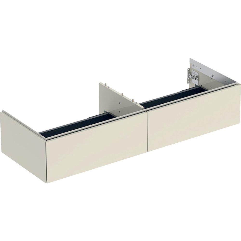 Geberit ONE Base cabinet sand-gray - 266mm, Lacquered high-gloss, 1332mm, 470mm, grey, 2 drawers, Push-open only