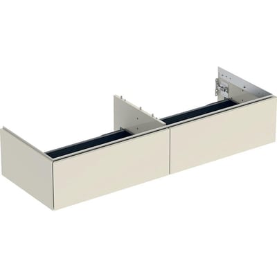 Geberit ONE Base cabinet sand-gray - 266mm, Lacquered high-gloss, 1332mm, 470mm, grey, 2 drawers, Push-open only