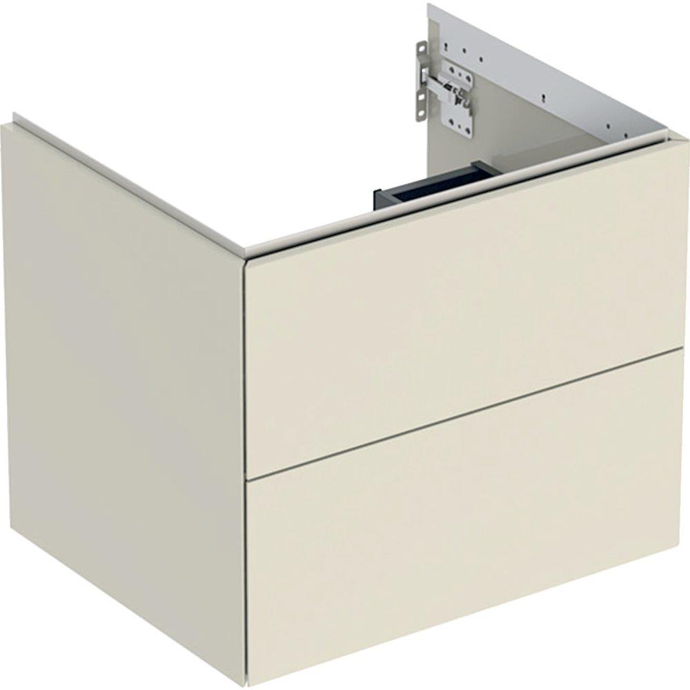 Geberit ONE base cabinet sand-grey - 504mm high-gloss lacquer, 592mm, 2 drawers