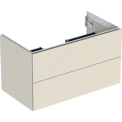 Geberit ONE Base cabinet sand-grey - 504mm, Lacquered high-gloss, 888mm, 470mm, grey, 2 drawers, Push-open only