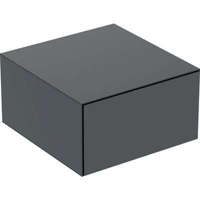 Geberit ONE Side cabinet - 245mm, Matt-lacquered, 450mm, 470mm, black, 1 drawer, Only push open