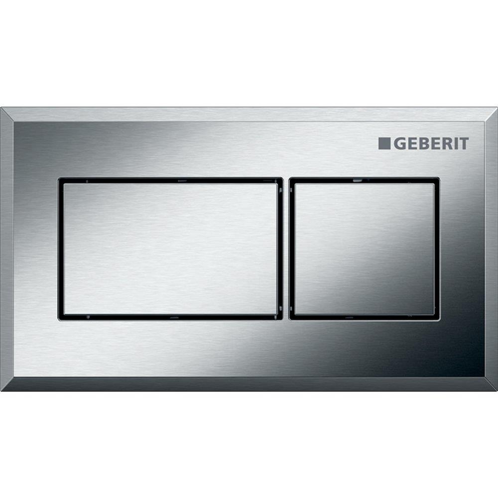 Geberit Operating Plate - Remote-operated, matt chrome, matt chrome, dual flush, pneumatic