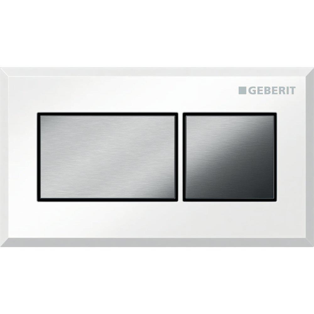 Geberit Dual-flush Top/front Actuator Plate Matte Chrome and White