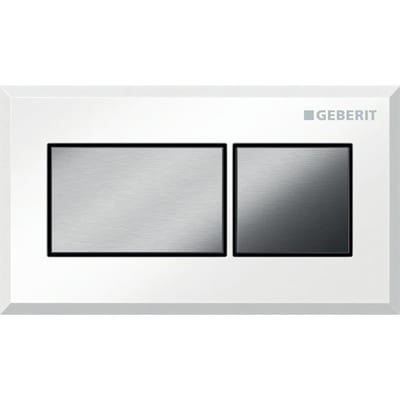 Geberit Dual-flush Top/front Actuator Plate Matte Chrome and White