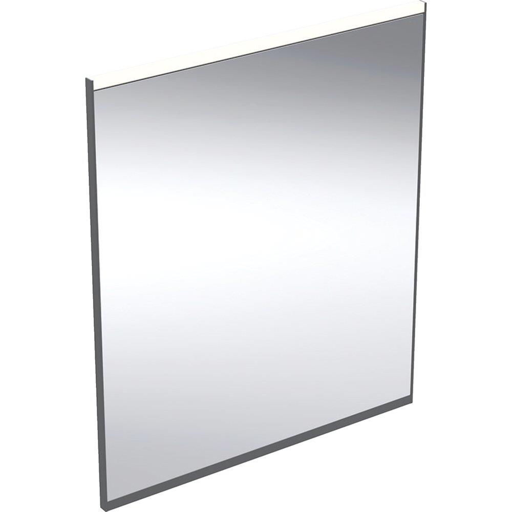 Geberit Option Plus Square Mirror - 700mm x 600mm x 32mm, Matte Black, Top Light