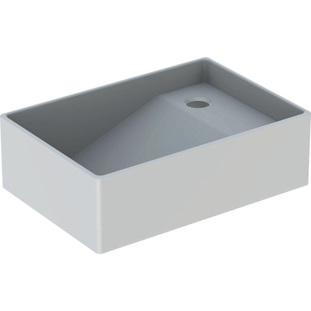 Geberit Publica plaster sink, 780 x 515 mm, white, square fireclay, without tap hole