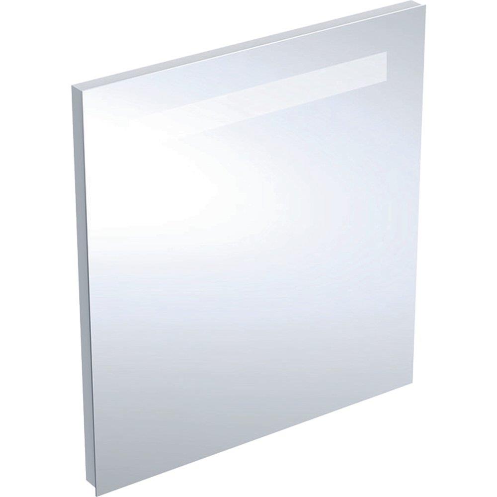 Geberit Renova Compact Mirror - 650x600x35mm, aluminium, square, top-lit