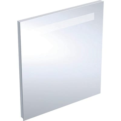 Geberit Renova Compact Mirror - 650x600x35mm, aluminium, square, top-lit