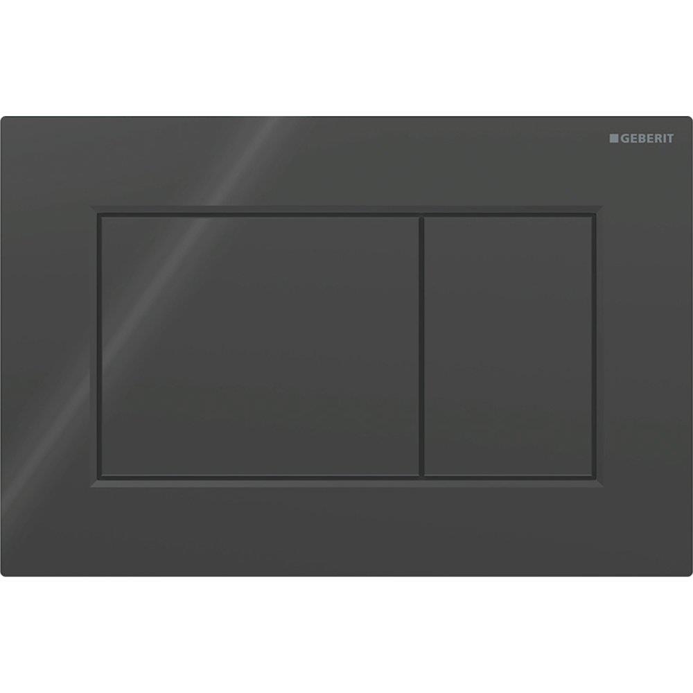 Geberit Sigma 01 square dual-flush actuator plate, front, black