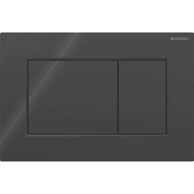 Geberit Sigma 01 square dual-flush actuator plate, front, black