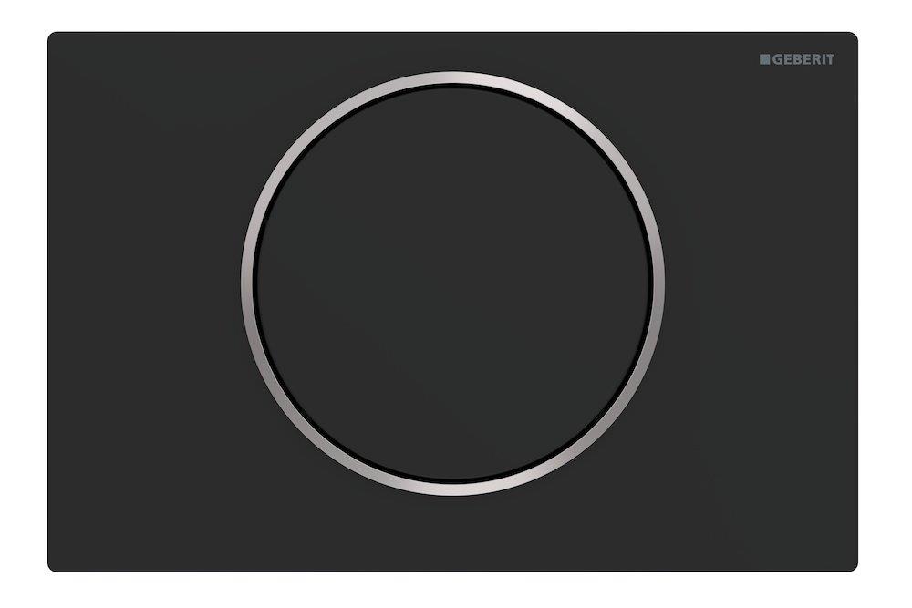 Geberit Sigma 10 Operating Plate - front, matte black/chrome, single-flush/start-stop, mechanical
